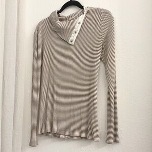 Dolan Left Coast Anthropologie Striped Snap Turtleneck
